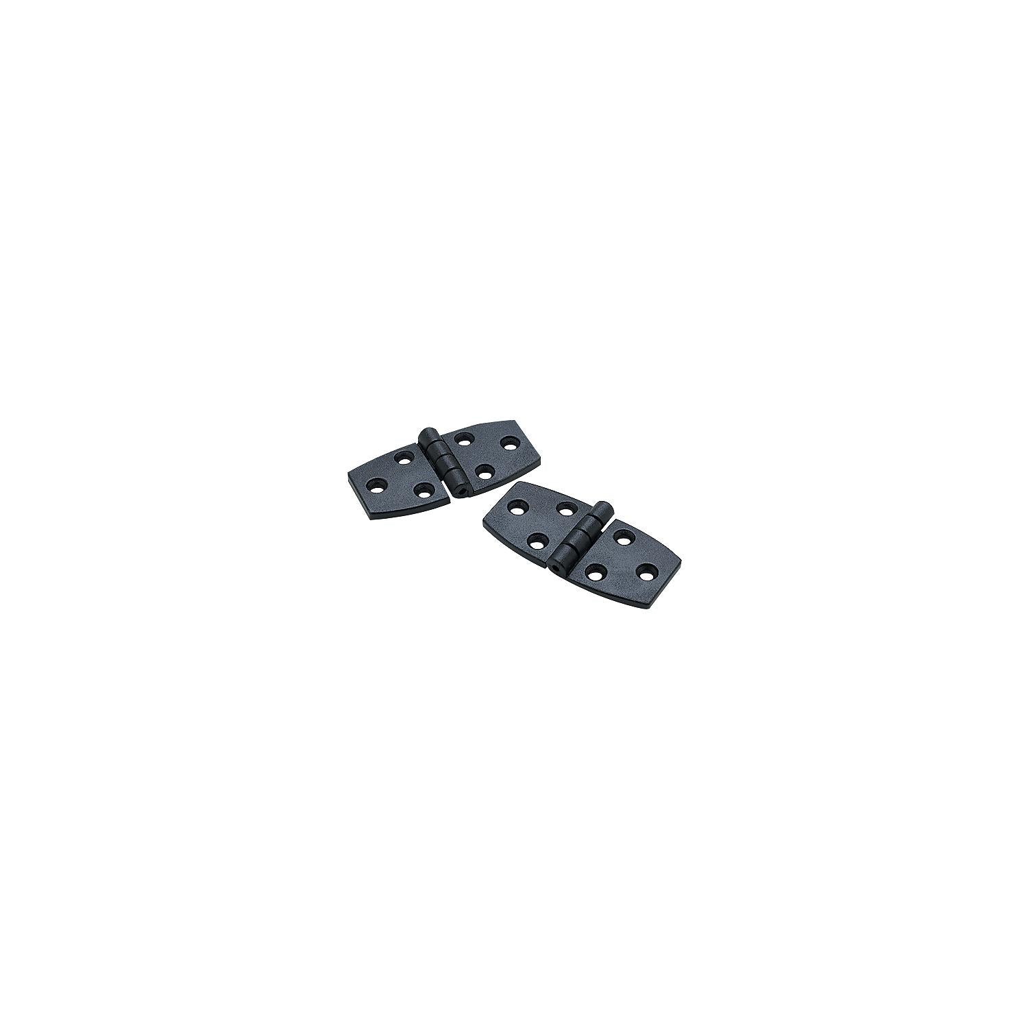 Door Hinge, 2-3/4in x 1-3/8in, Black Nylon , 2/PK