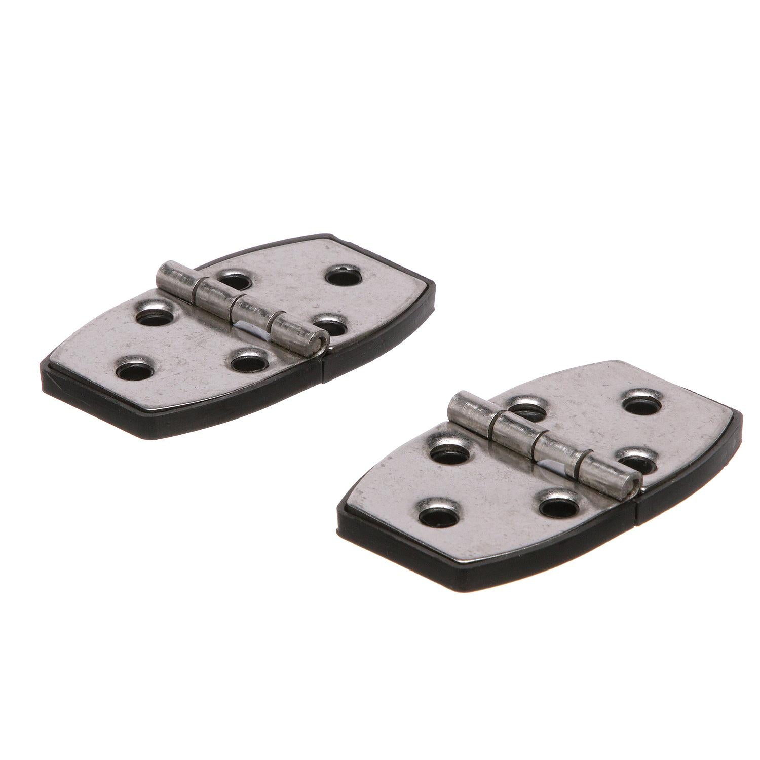 Polished Stainless Steel Utility Hinges 2-7/8in x 1-1/2in  w/ Black Base Plate