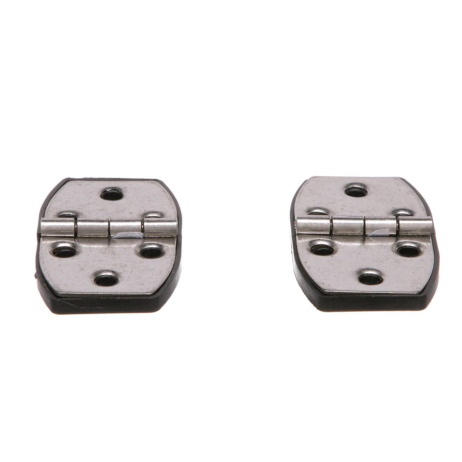 Polished Stainless Steel Utility Hinges 2-7/8in x 1-1/2in  w/ Black Base Plate
