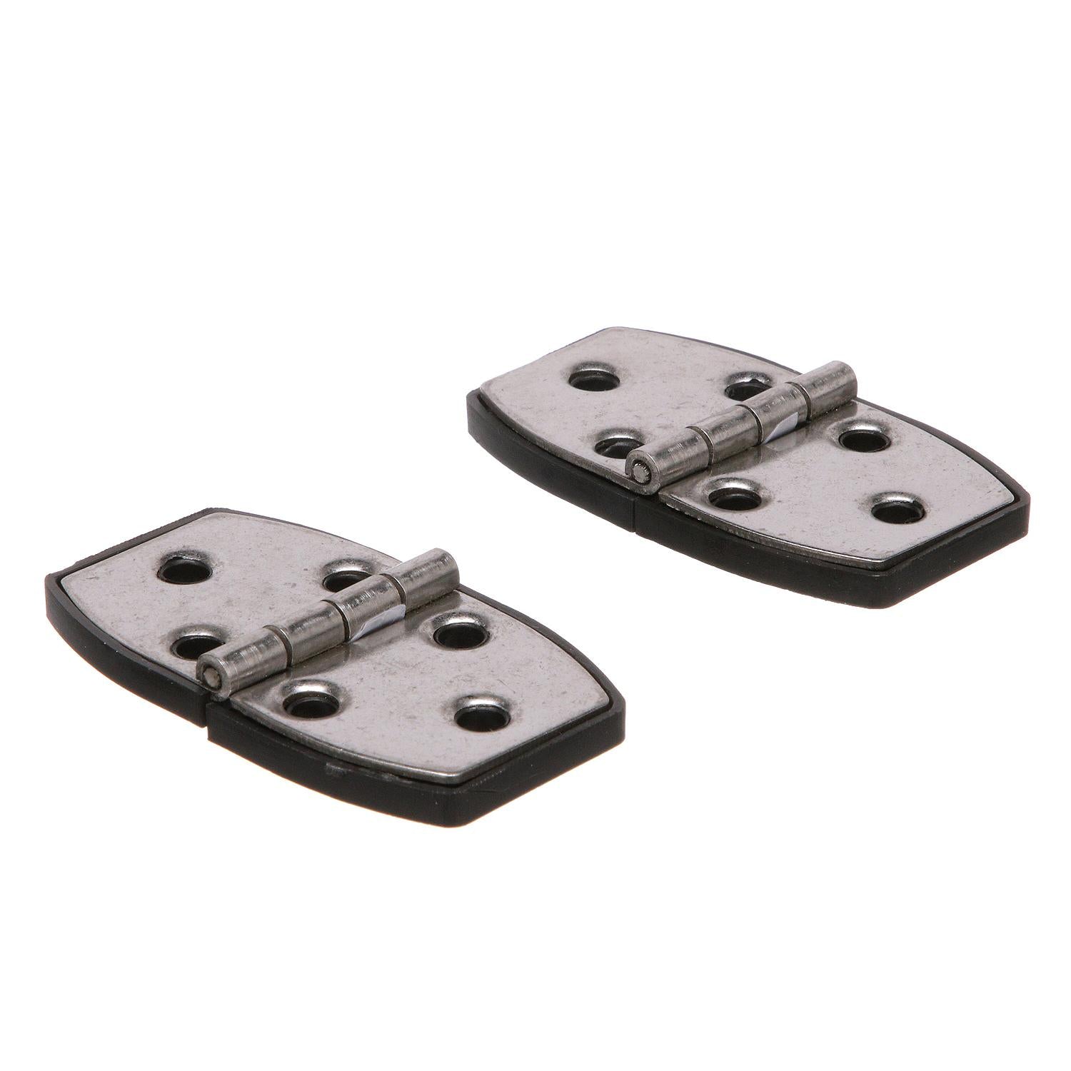 Polished Stainless Steel Utility Hinges 2-7/8in x 1-1/2in  w/ Black Base Plate