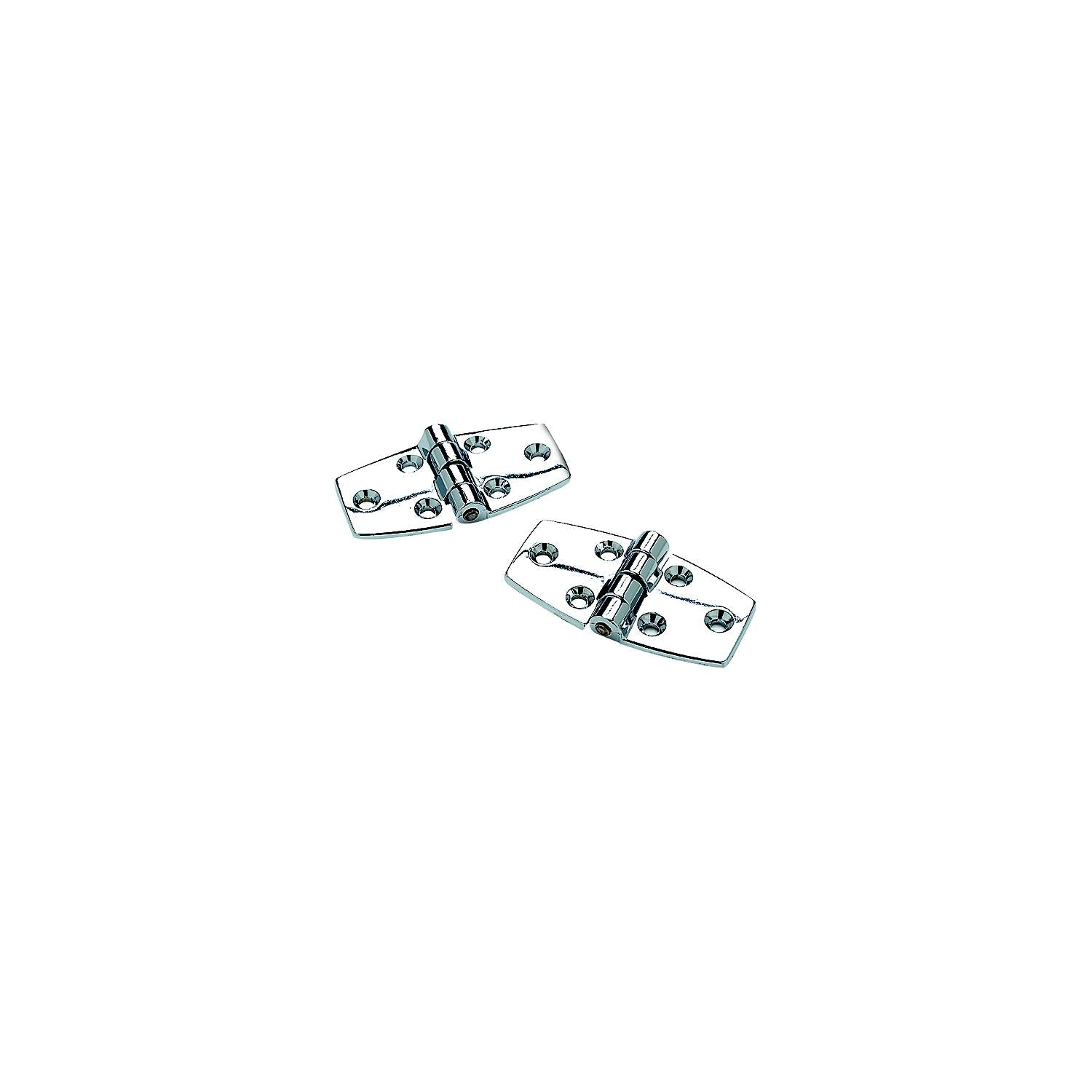 Chrome Plated Zinc Utility Hinges 3in x 1-1/2in  w/ 120º Opening, 2/PK