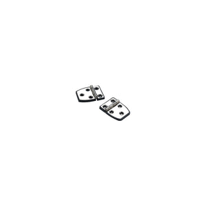 Polished Stainless Steel 3/4in Short Side Hinges 2-1/4in x 1-1/2in  w/ Black Base, 2/PK