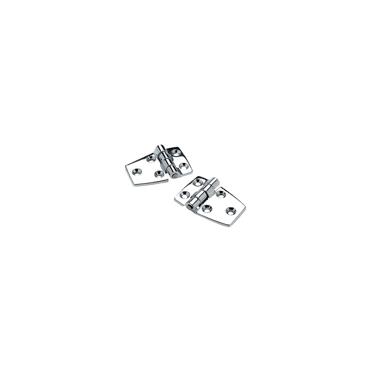 Chrome Plated Zinc 3/4in Short Side Hinges, 2-1/4in x 1-1/2in, 2/PK