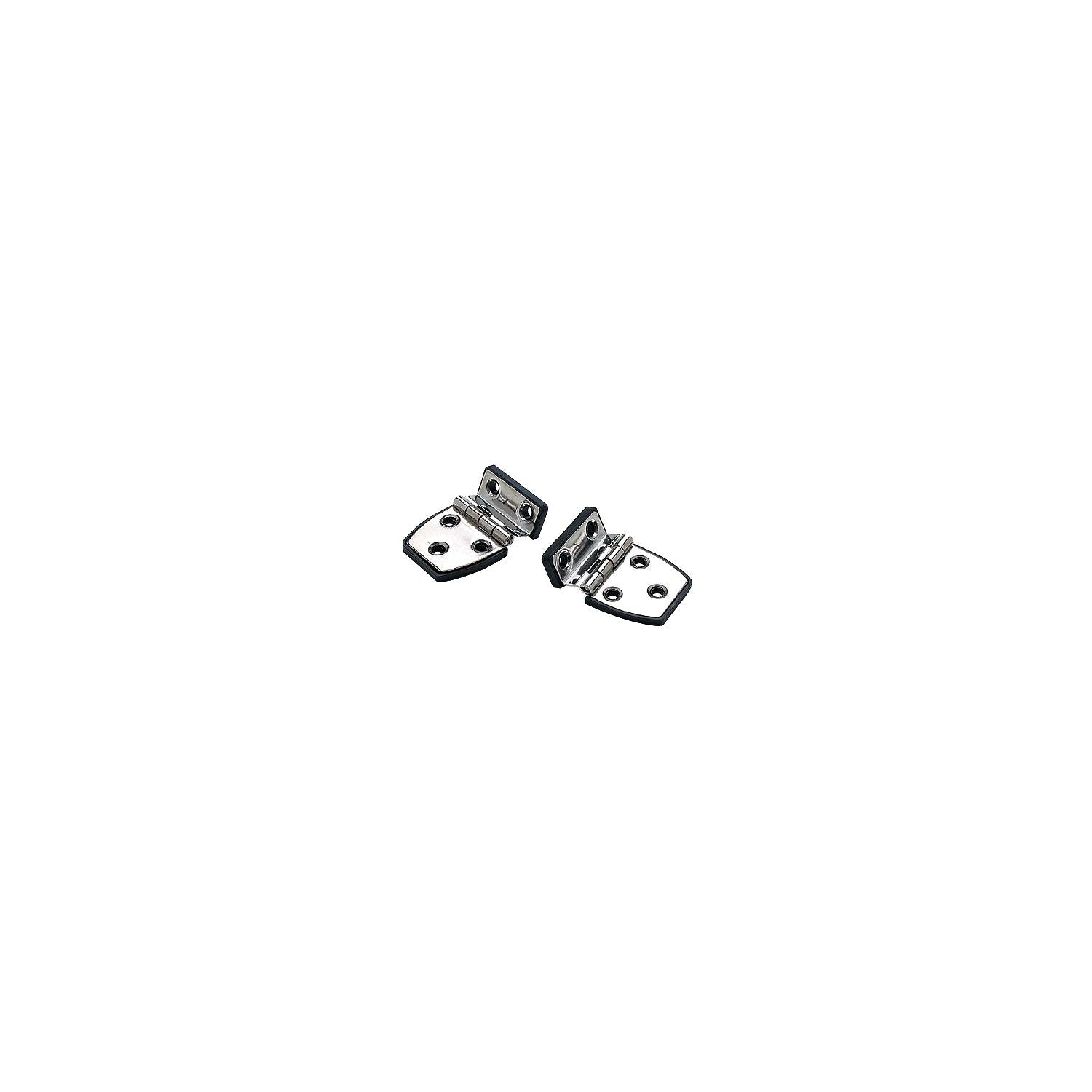 Polished Stainless Steel Offset Short Side Hinges, 2-1/4in x 1-1/2in, 2/PK