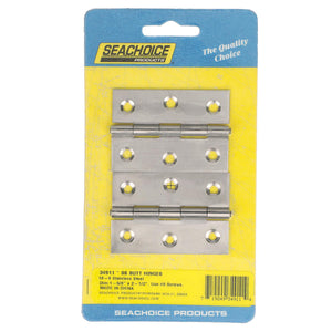 Stainless Steel Fast Pin Type Butt Hinges, 1-5/8in x 2-1/2in, 2/PK