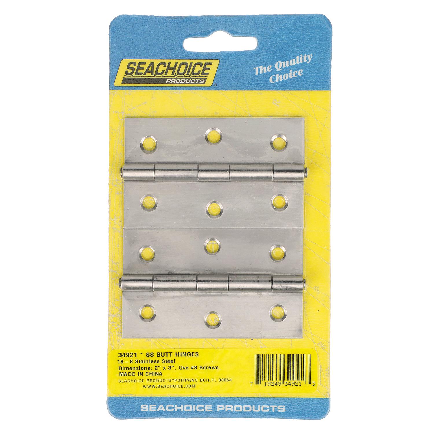 Stainless Steel Fast Pin Type Butt Hinges, 2in x 3in, 3/PK