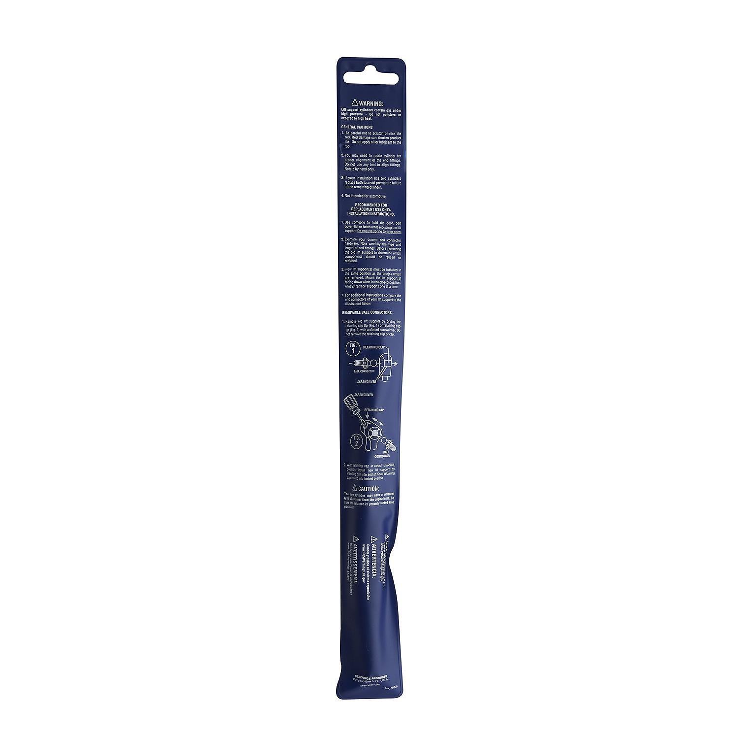 Black Powder Coated Gas Spring Compressed: 7.0in, Extended: 10in, Force: 40 lbs
