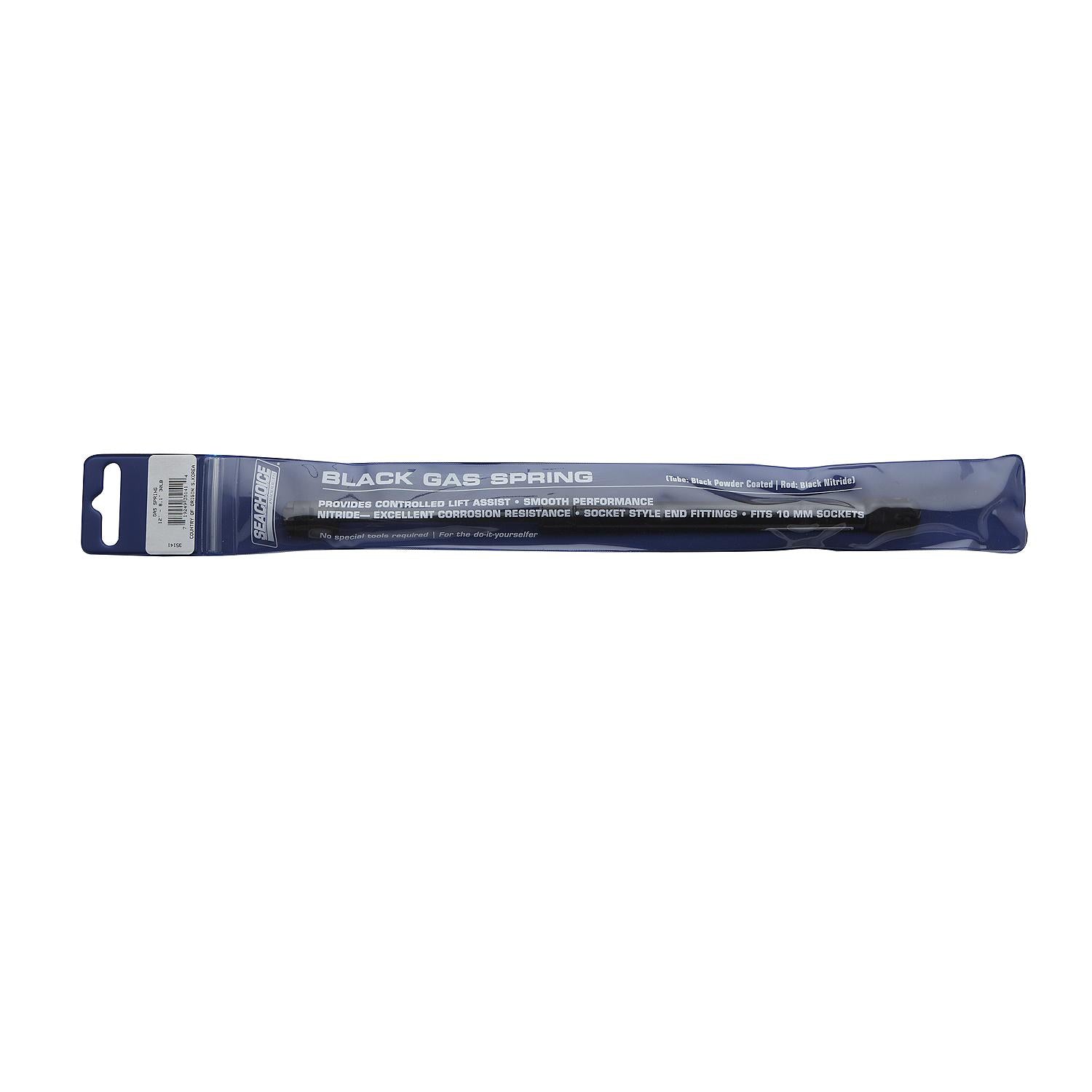 Black Powder Coated Gas Spring Compressed: 8.1in, Extended: 12in, Force: 30 lbs