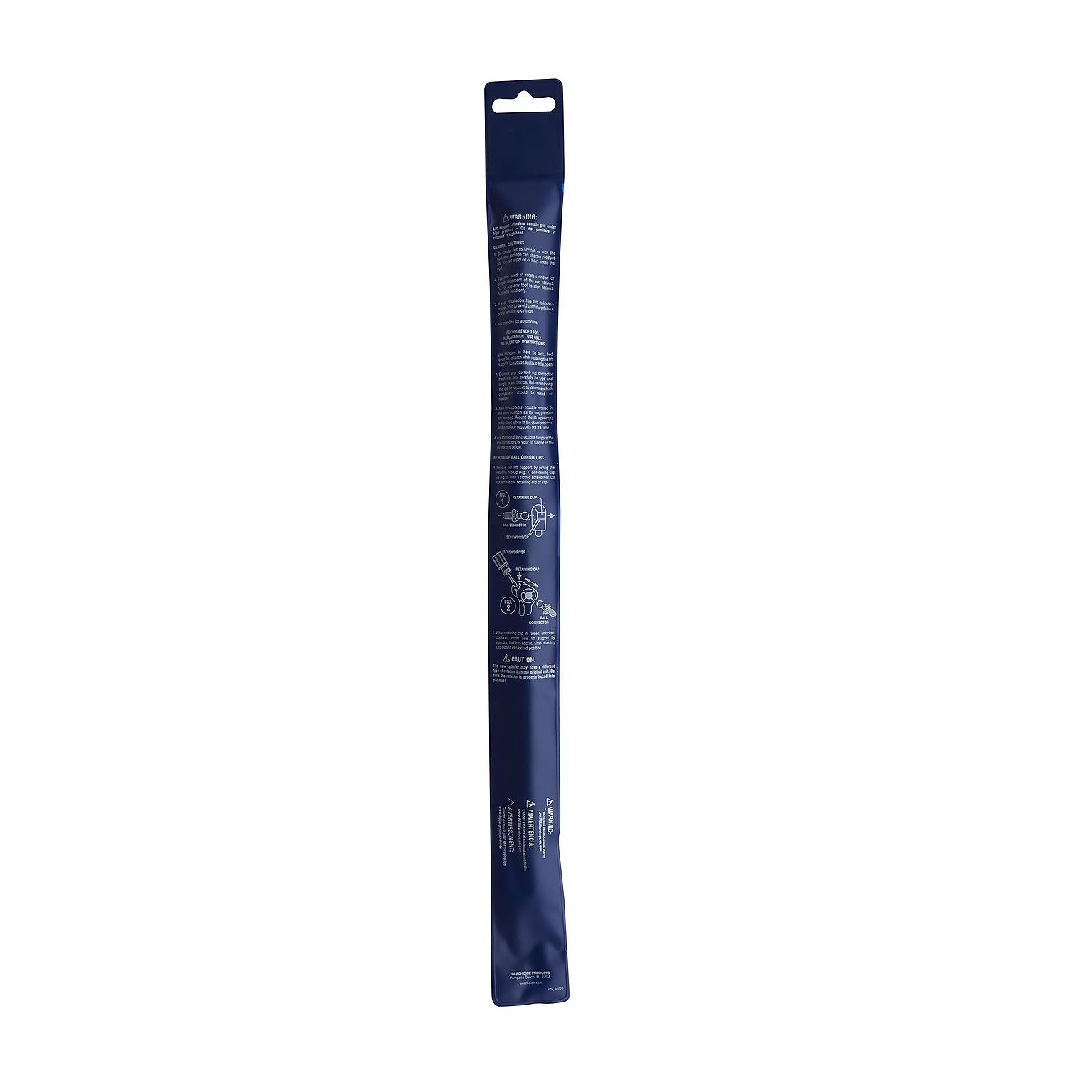 Black Powder Coated Gas Spring Compressed: 9.5in, Extended: 15in, Force: 60 lbs