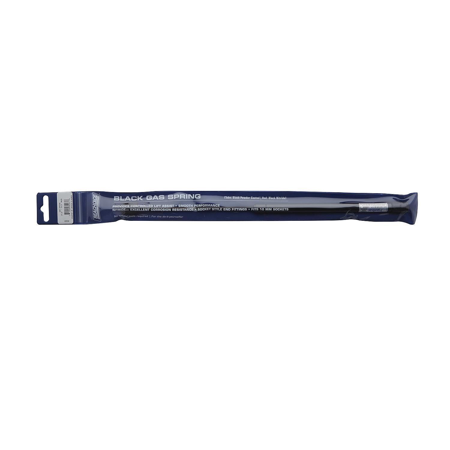 Black Powder Coated Gas Spring Compressed: 10.2in, Extended: 17.2in, Force: 30 lbs