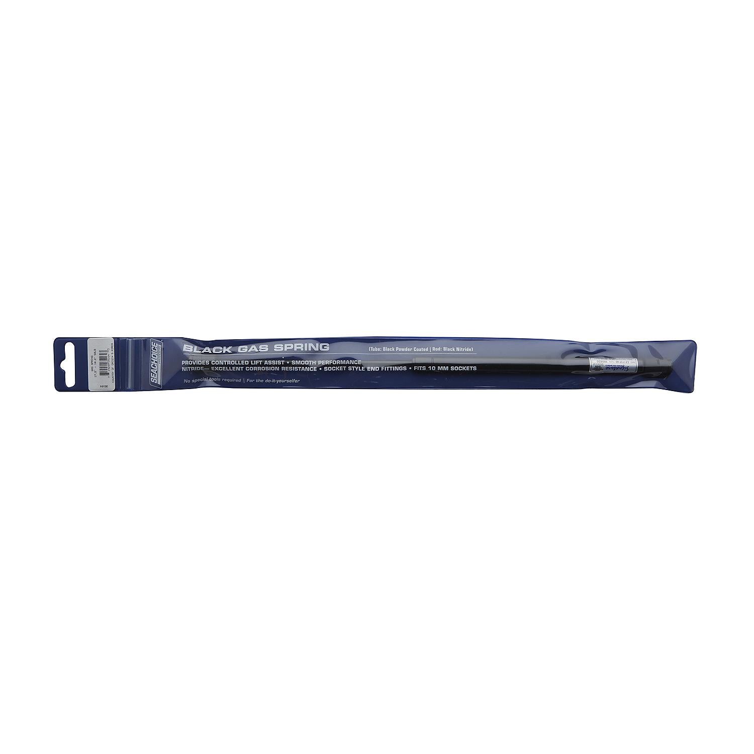 Black Powder Coated Gas Spring Compressed: 10.2in, Extended: 17.2in, Force: 50 lbs