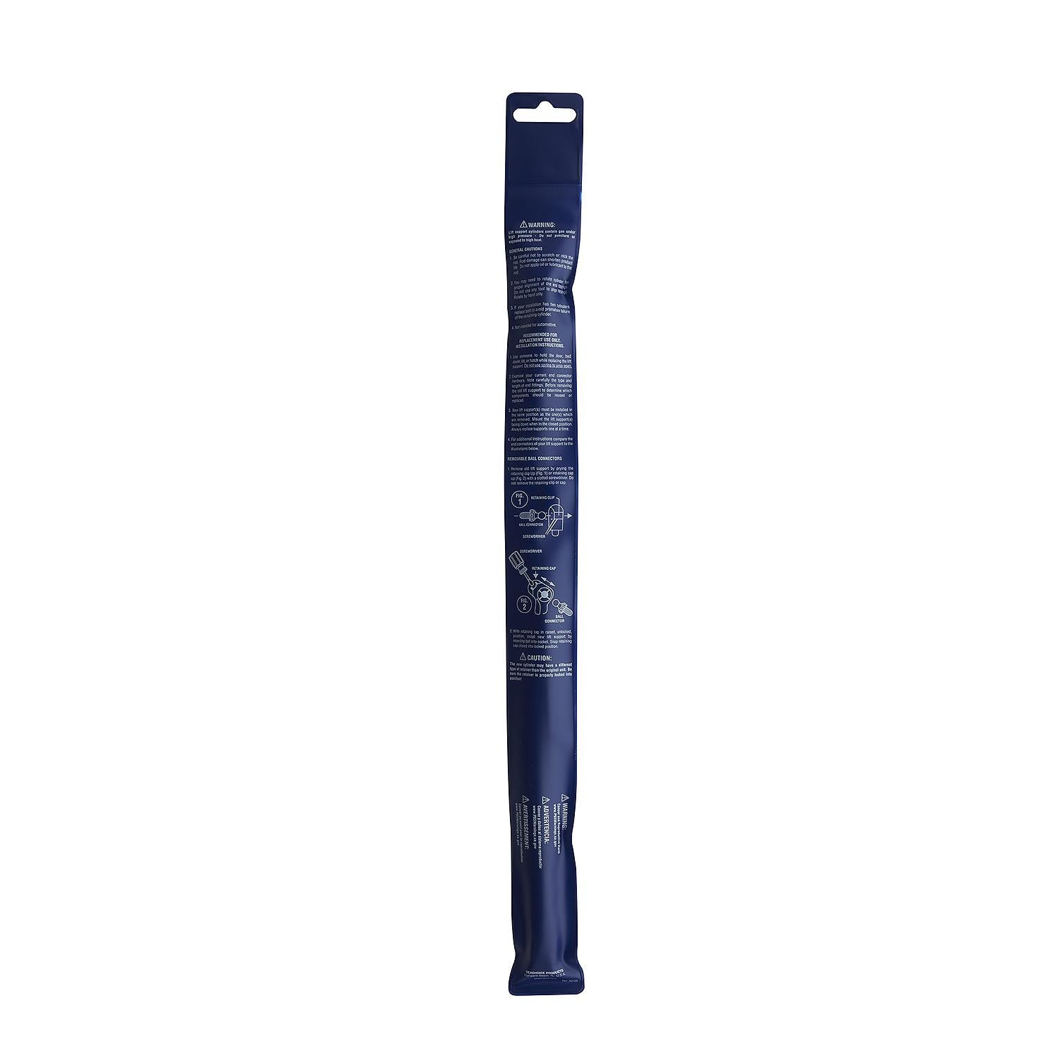Black Powder Coated Gas Spring Compressed: 12in, Extended: 20in, Force: 90 lbs
