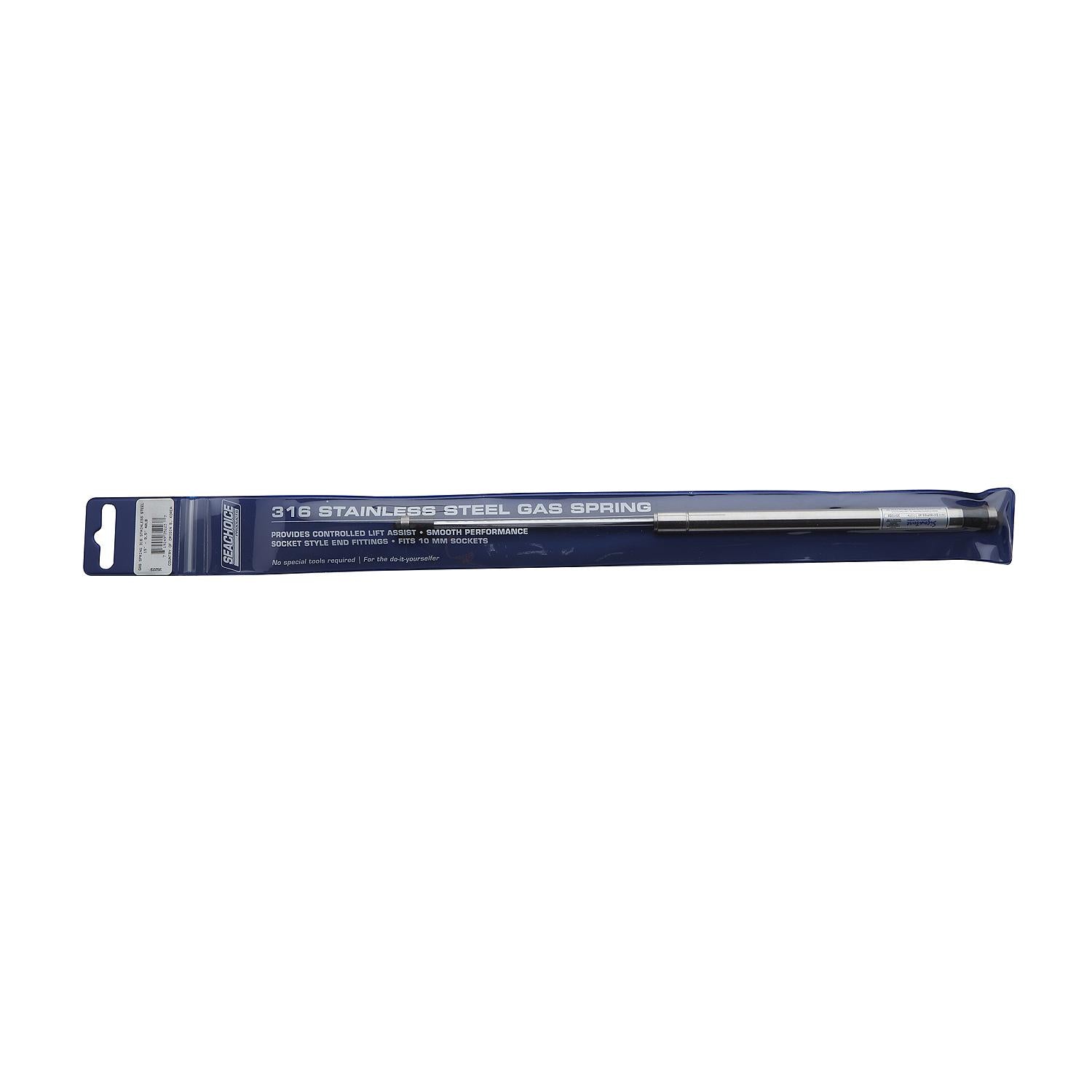 Stainless Steel Gas Spring Compressed: 9.5in, Extended: 15in, Force: 20 lbs