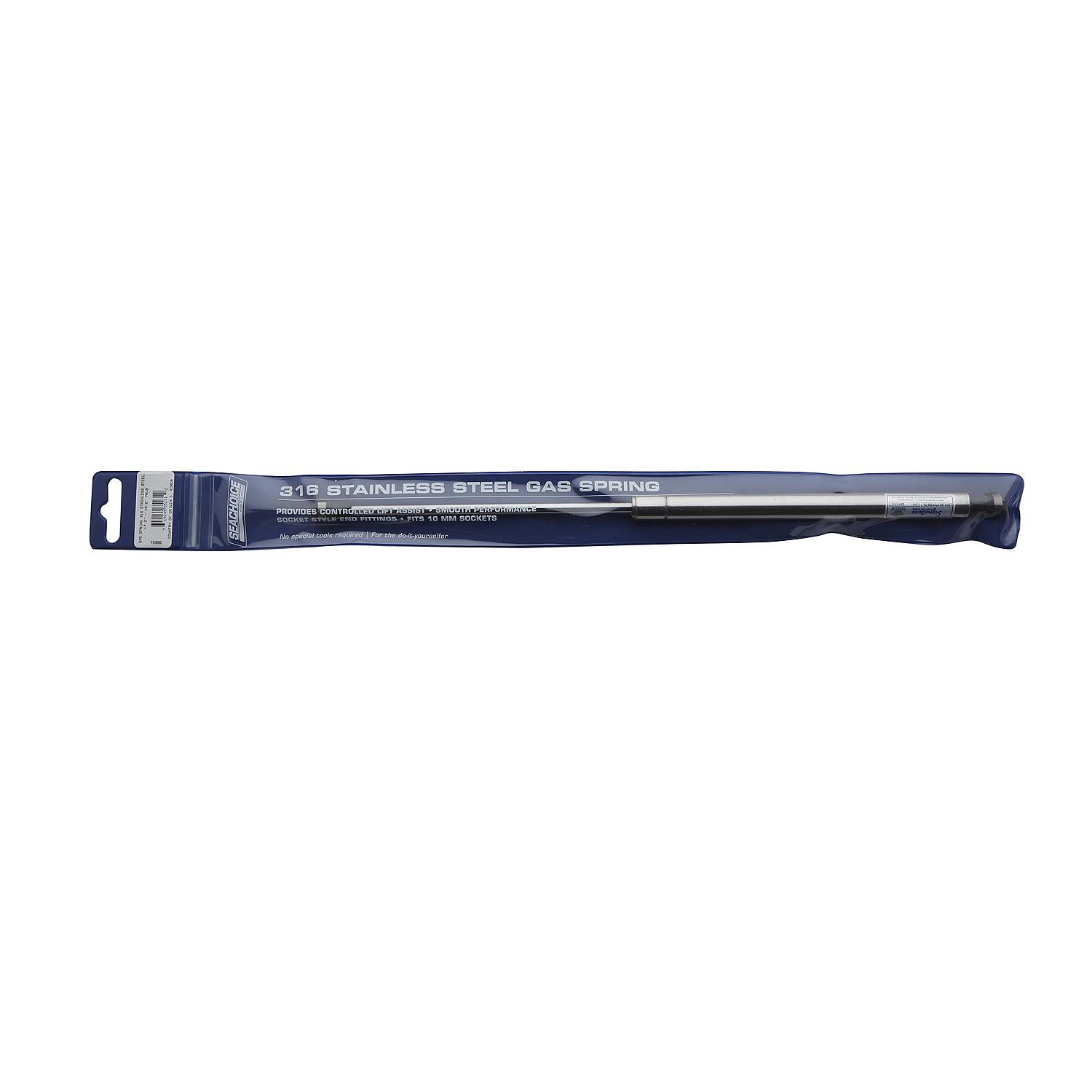Stainless Steel Gas Spring Compressed: 10.2in, Extended: 17.2in, Force: 70 lbs