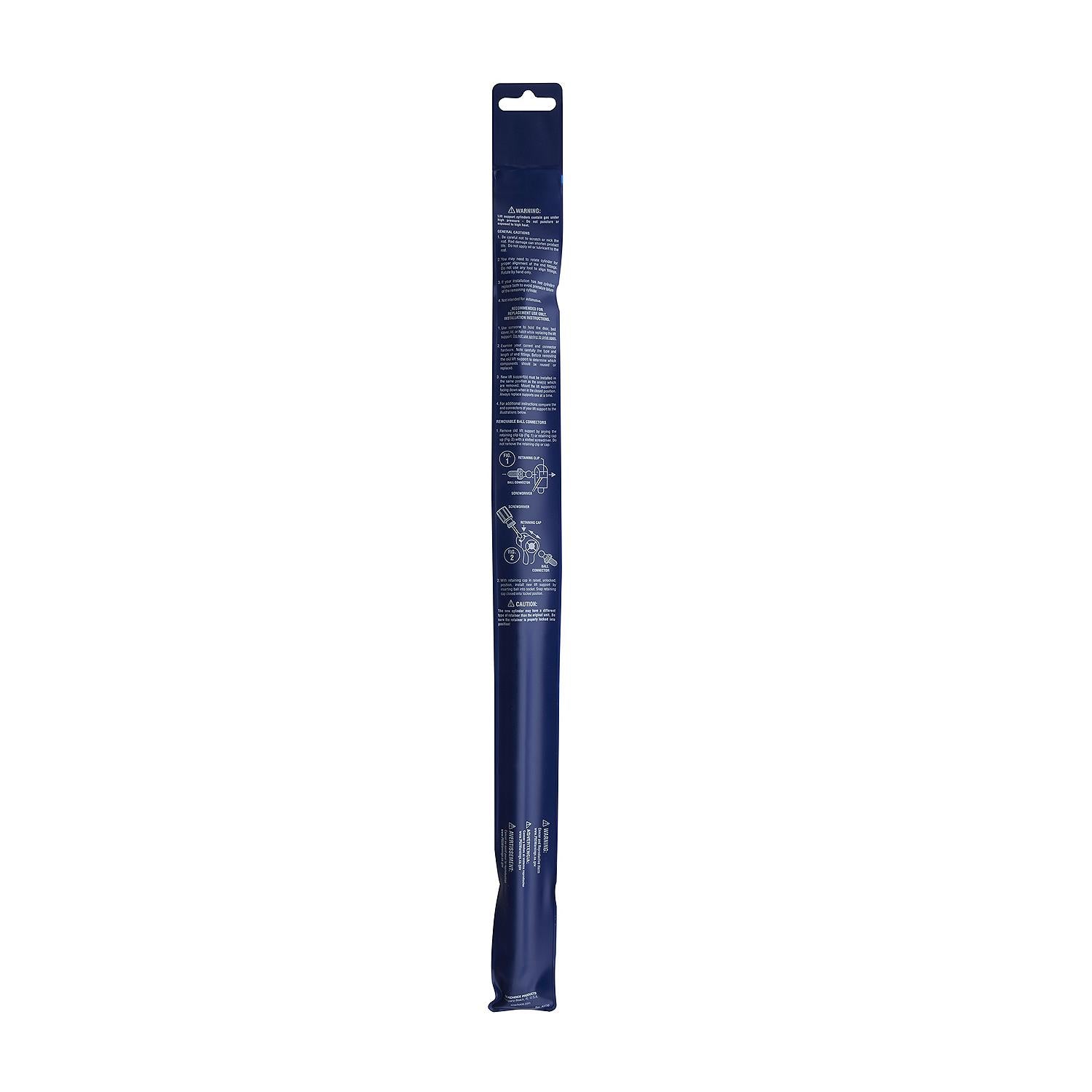Stainless Steel Gas Spring Compressed:12in, Extended: 20in, Force: 20 lbs