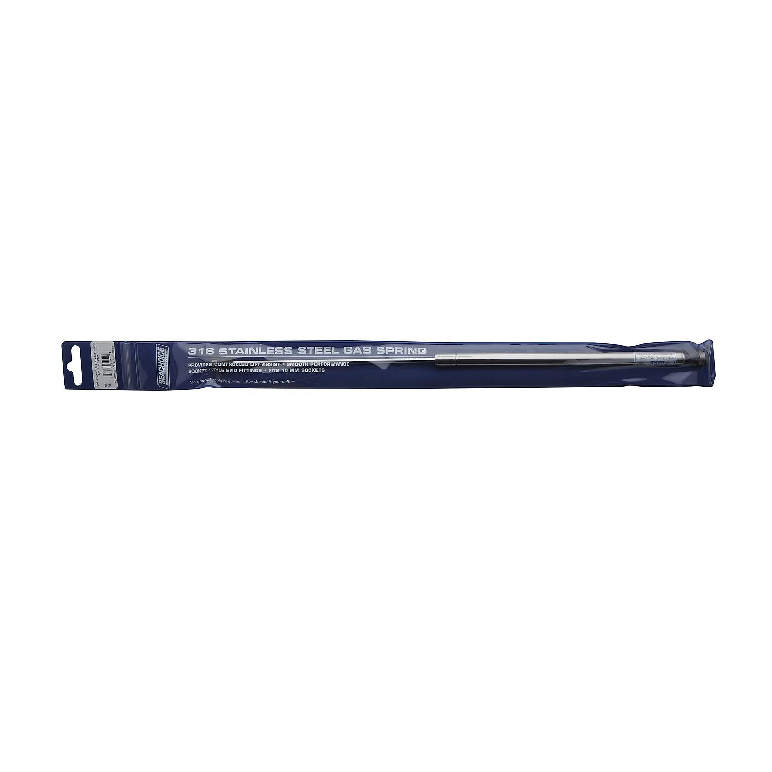 Stainless Steel Gas Spring Compressed:12in, Extended: 20in, Force: 20 lbs