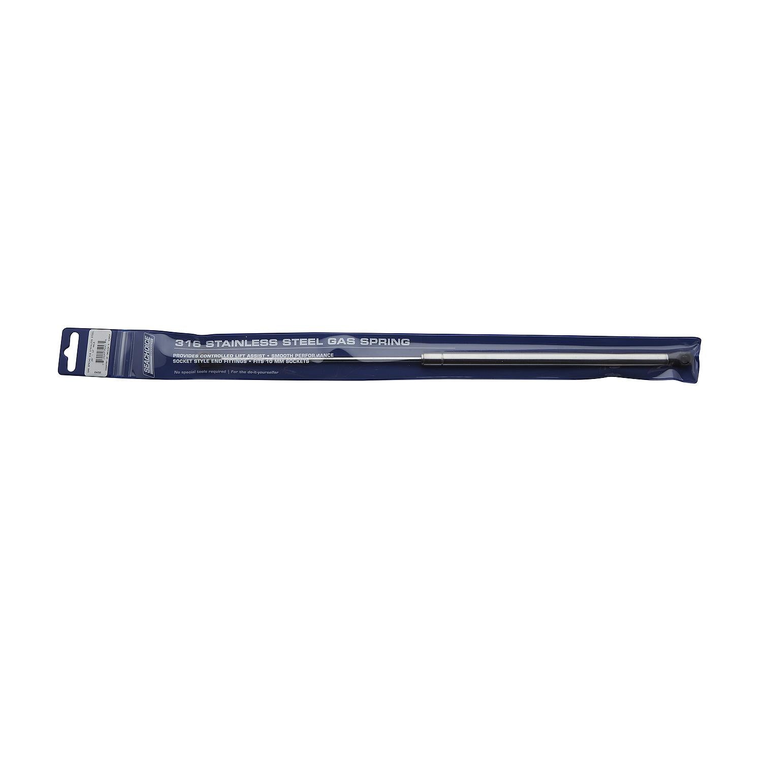 Stainless Steel Gas Spring Compressed:12in, Extended: 20in, Force: 40 lbs