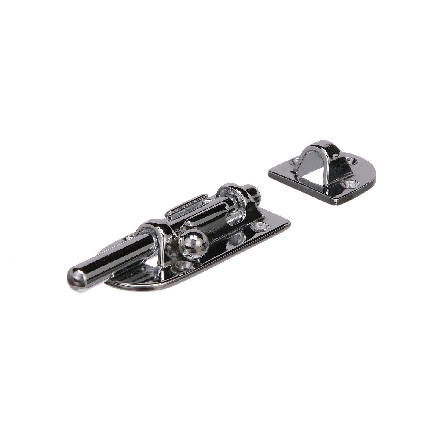 Chrome Plated Bronze Barrel Bolt, 4-7/16in x 1-7/8in