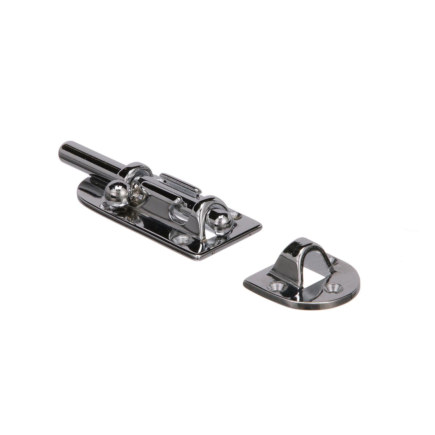Chrome Plated Bronze Barrel Bolt, 4-7/16in x 1-7/8in