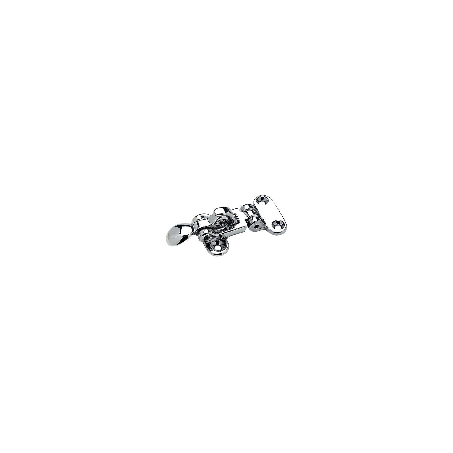 Chrome Plated Brass Anti-Rattle Hatch Fastener, 3-3/4in x 1-7/8in