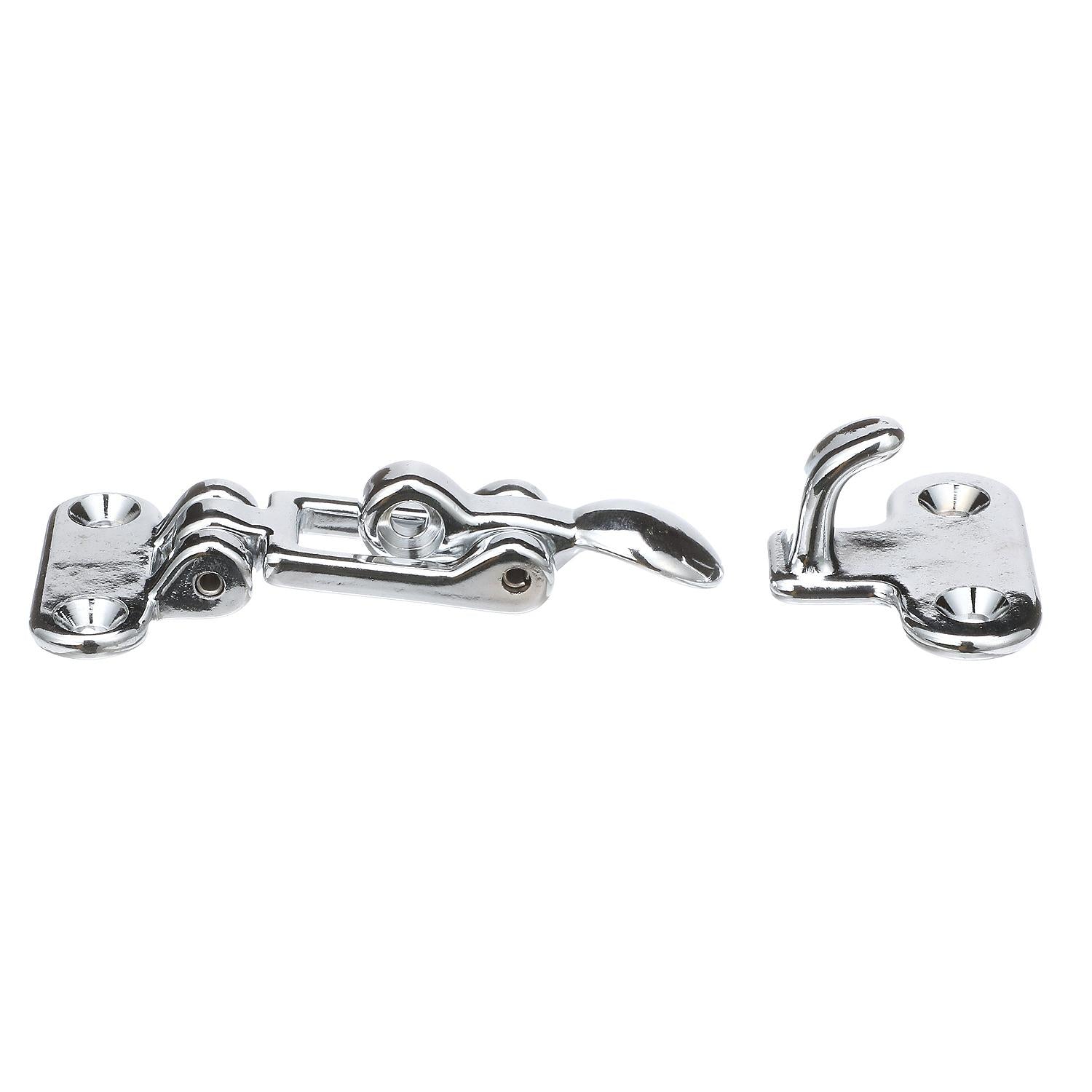 Chrome Plated Brass Anti-Rattle Hatch Fastener, 3-3/4in x 1-7/8in