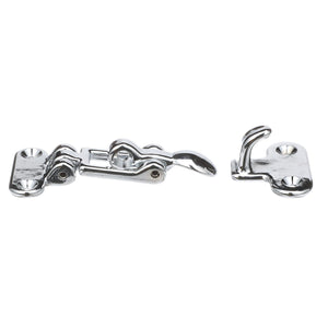 Chrome Plated Brass Anti-Rattle Hatch Fastener, 3-3/4in x 1-7/8in