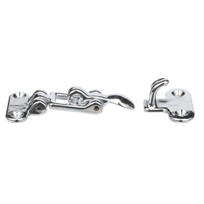 Chrome Plated Brass Anti-Rattle Hatch Fastener, 3-3/4in x 1-7/8in