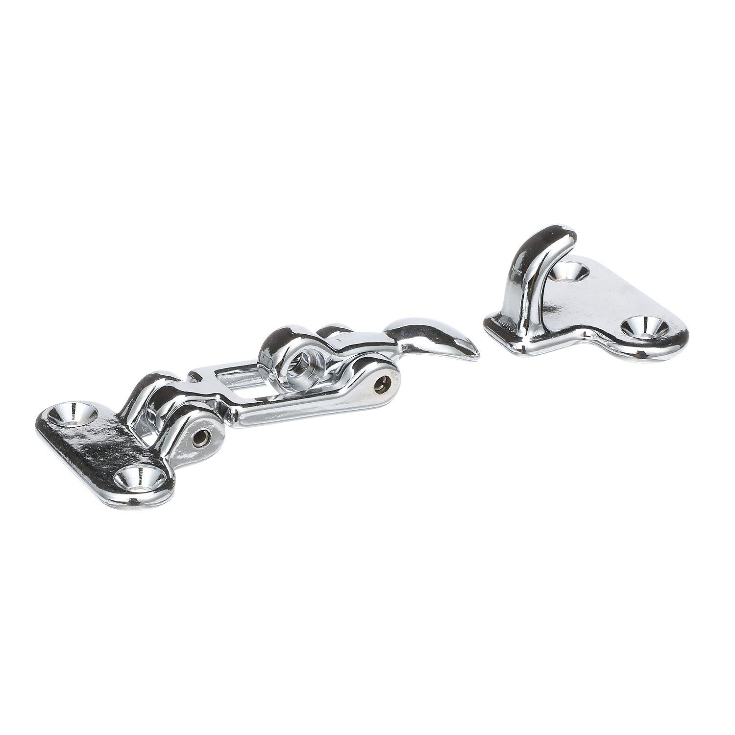 Chrome Plated Brass Anti-Rattle Hatch Fastener, 3-3/4in x 1-7/8in