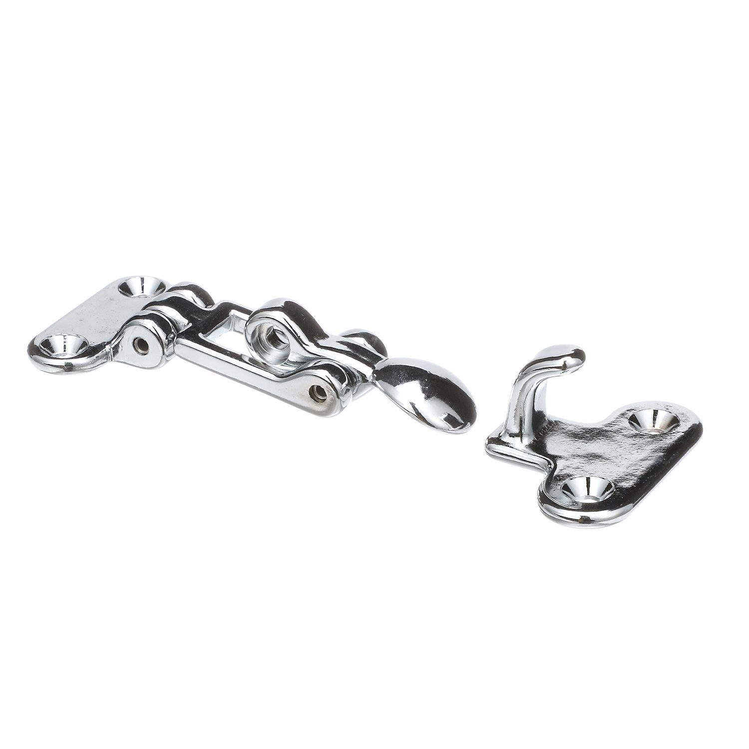 Chrome Plated Brass Anti-Rattle Hatch Fastener, 3-3/4in x 1-7/8in