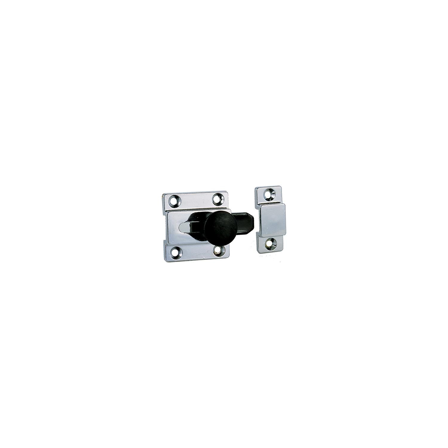 Chrome Plated Zinc Cupboard Bolt, 2-1/8in x 1-1/2in