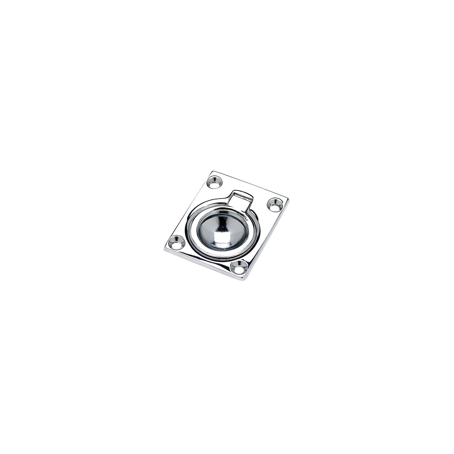 Chrome Plated Brass Flush Ring Pull, 1-3/4in x 1-3/8in