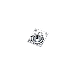 Chrome Plated Brass Flush Ring Pull, 1-3/4in x 1-3/8in