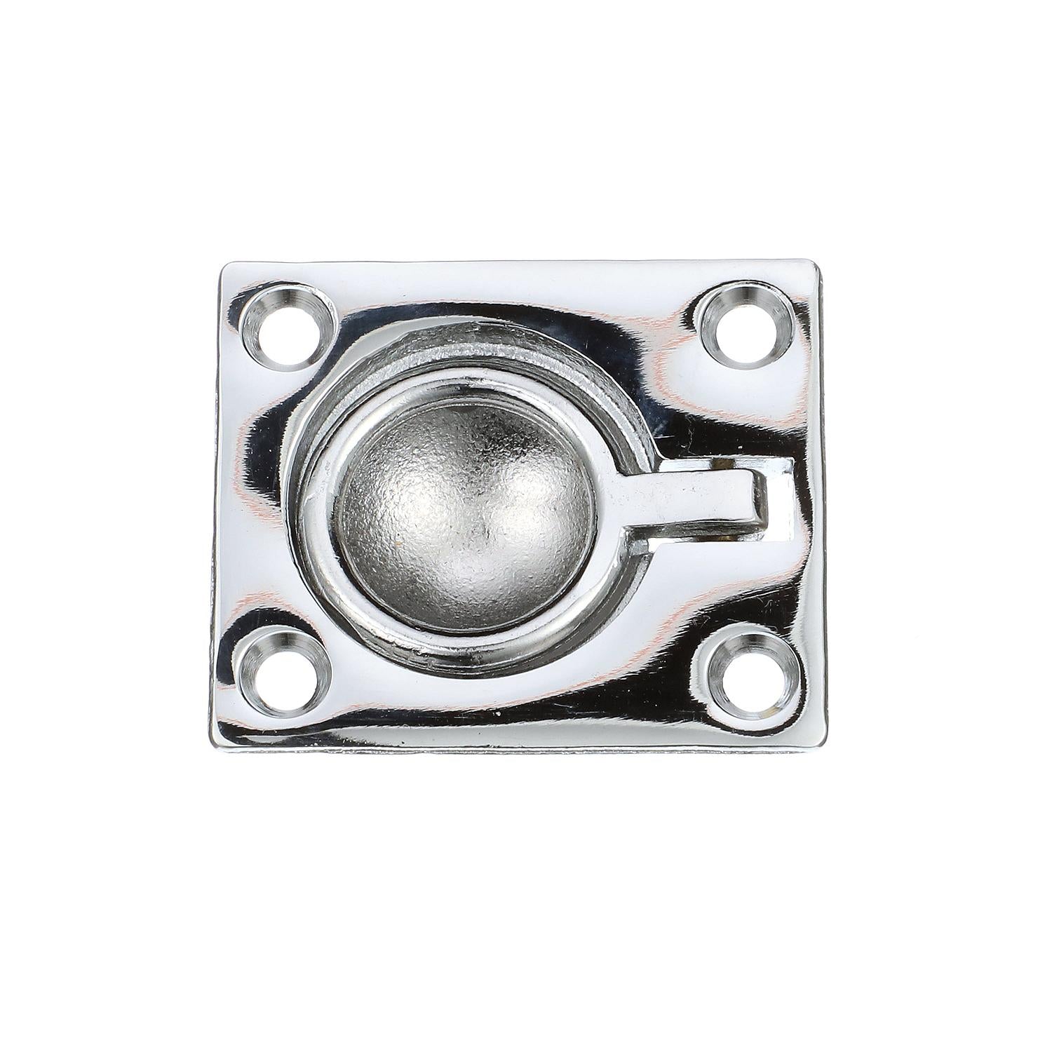 Chrome Plated Brass Flush Ring Pull, 1-1/2in x 1-3/4in