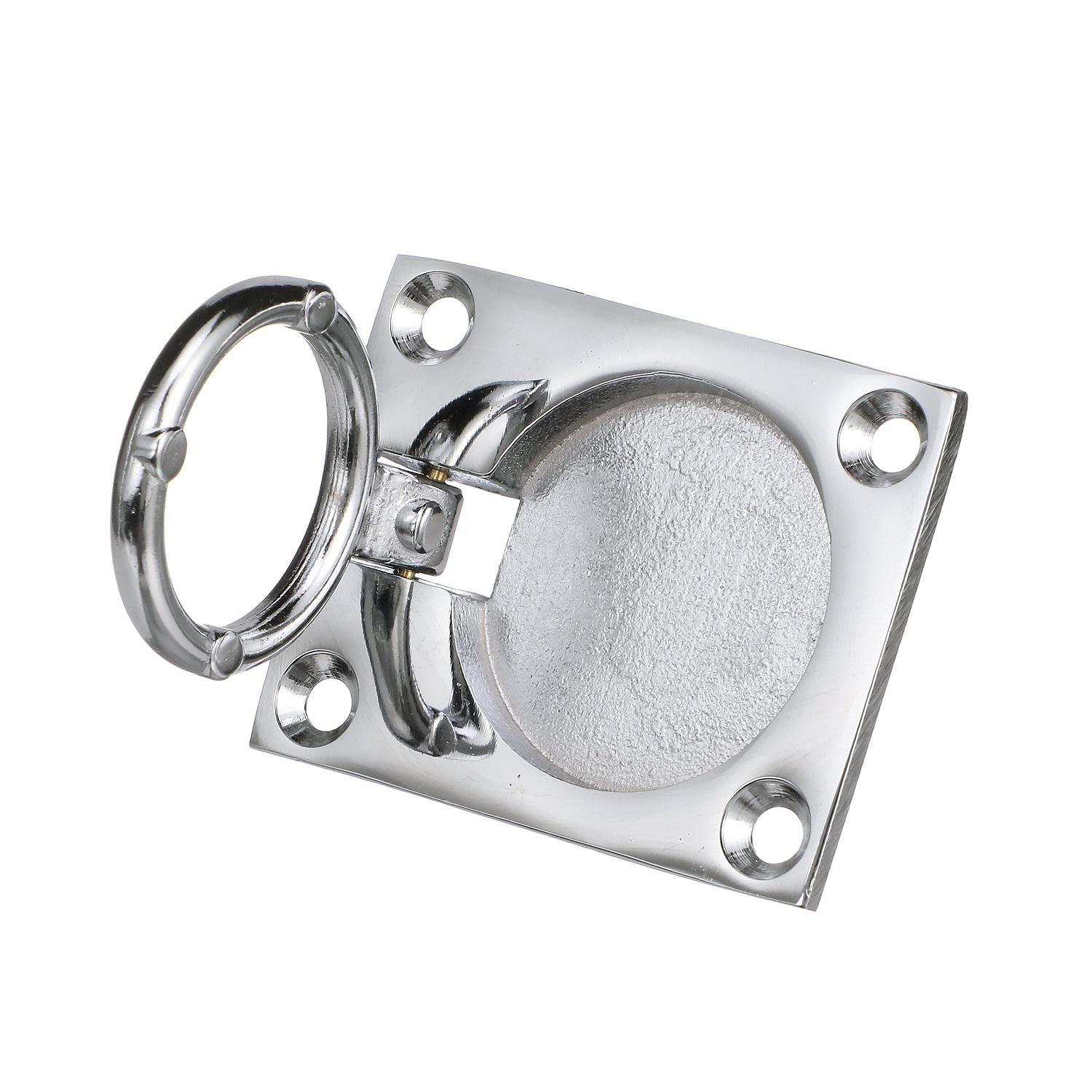 Chrome Plated Brass Flush Ring Pull, 1-7/8in x 2-1/2in