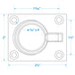 Chrome Plated Brass Flush Ring Pull, 1-7/8in x 2-1/2in