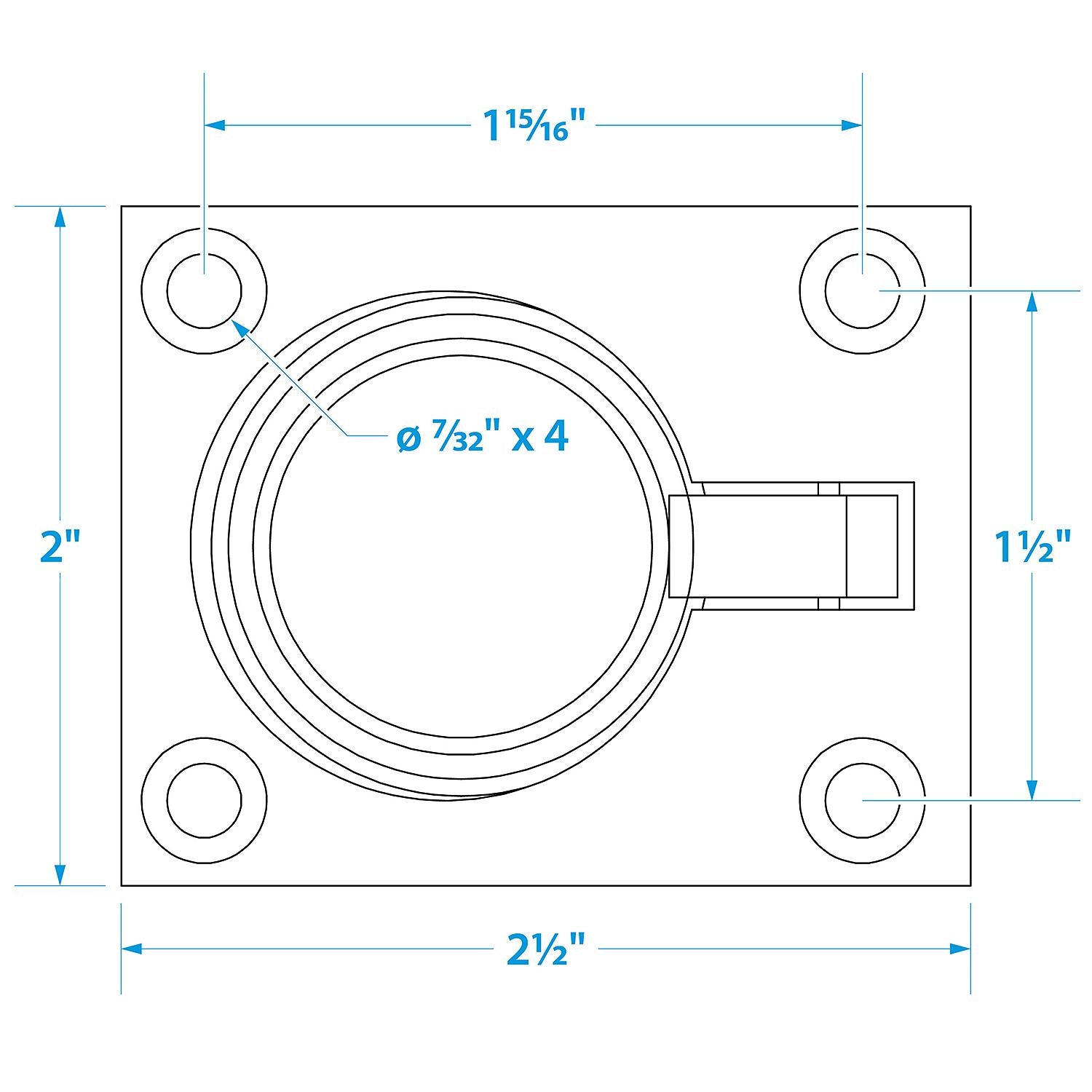 Chrome Plated Brass Flush Ring Pull, 1-7/8in x 2-1/2in