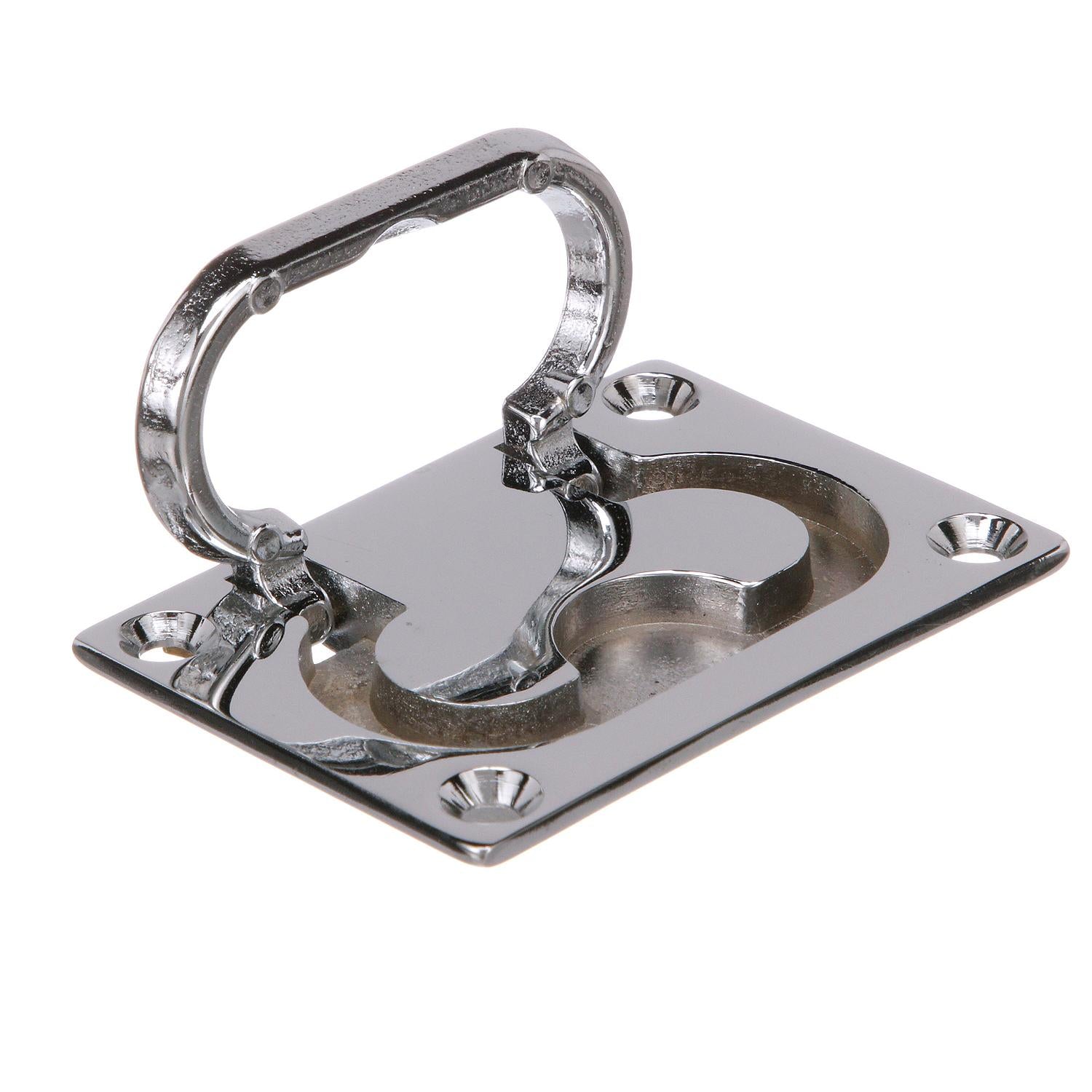 Flush Lifting Handle Chrome Plated Brass, 3in x 2-1/16in