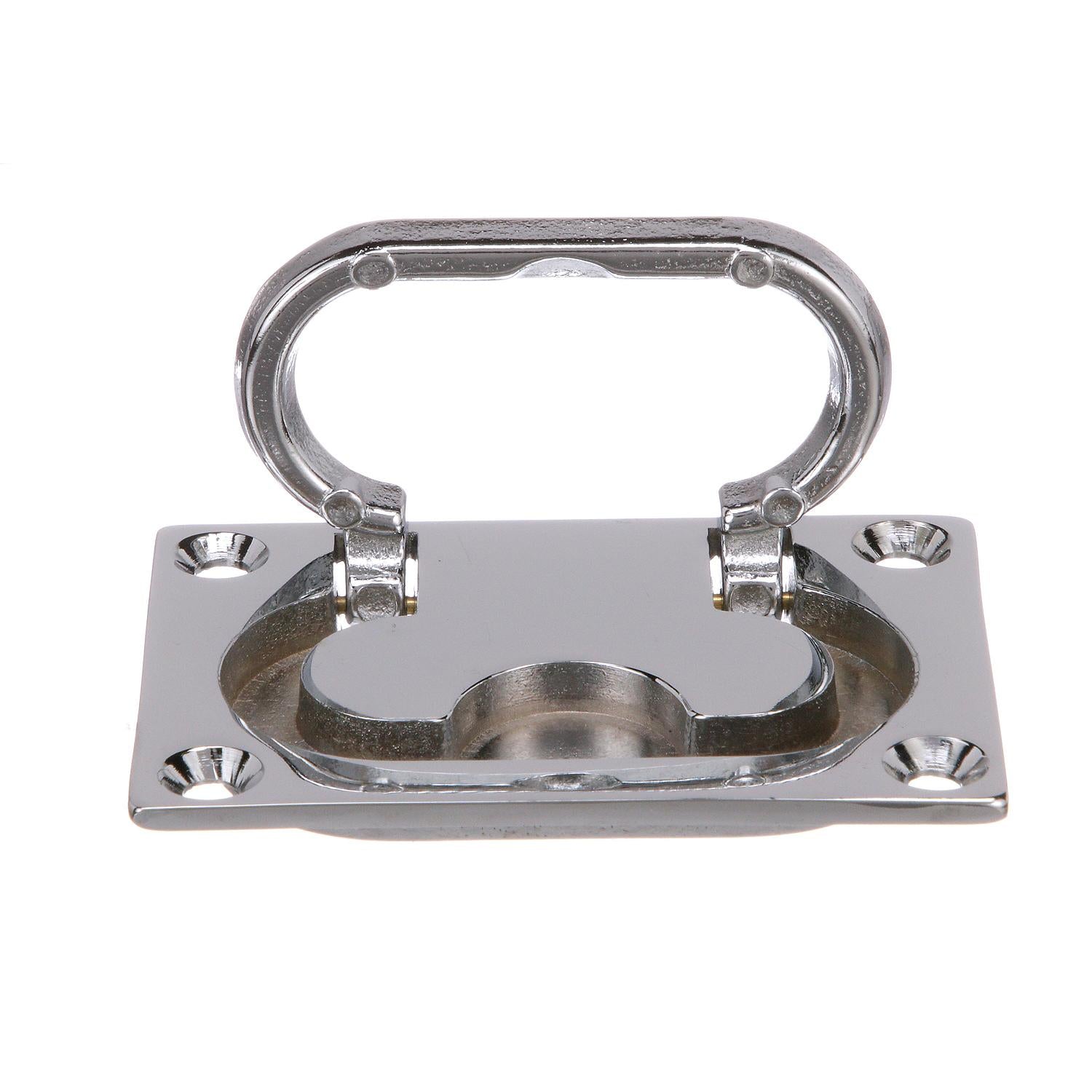 Flush Lifting Handle Chrome Plated Brass, 3in x 2-1/16in