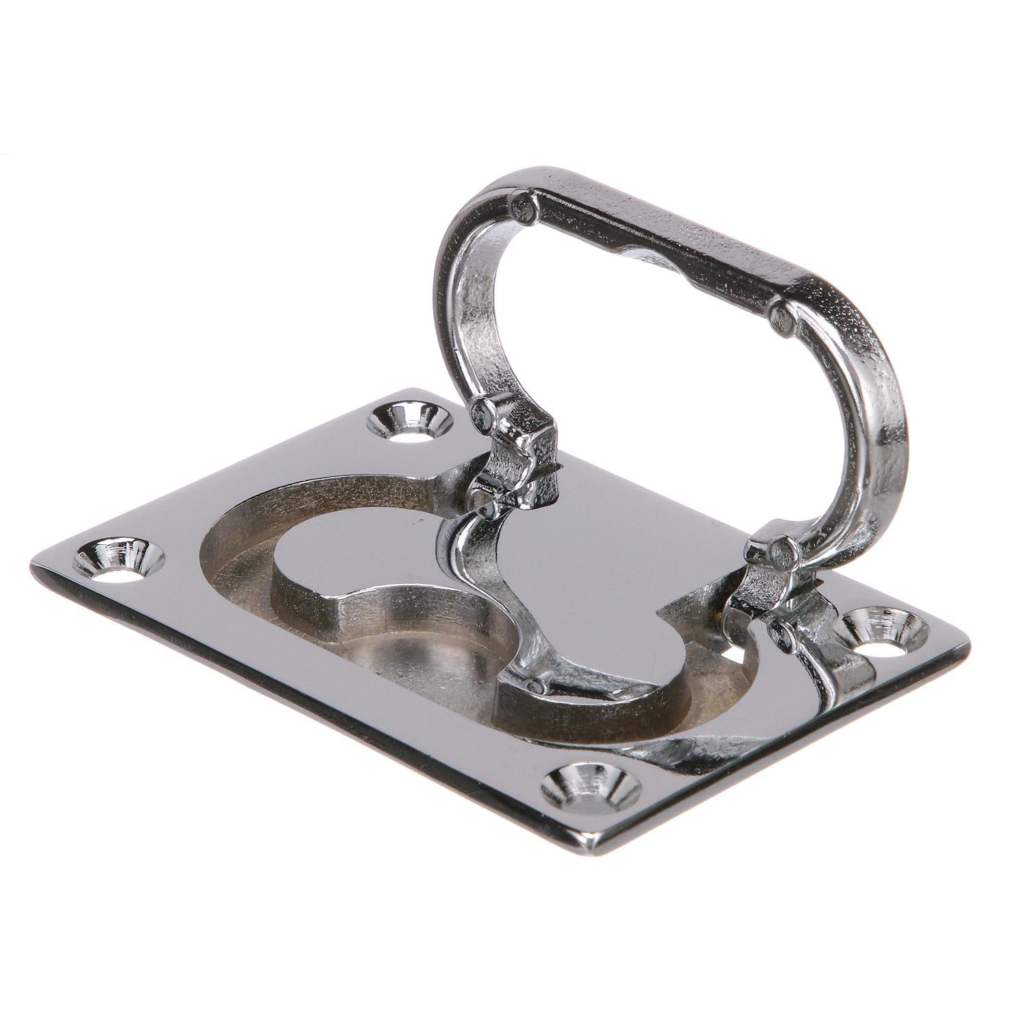 Flush Lifting Handle Chrome Plated Brass, 3in x 2-1/16in
