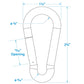 Safety Spring Hook, Stainless Steel, 1/4in x 2-1/2in