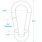 Safety Spring Hook, Stainless Steel, 5/16in x 3-1/4in