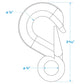 Heavy Duty Winch Hook, 5/8in x 3-7/8in