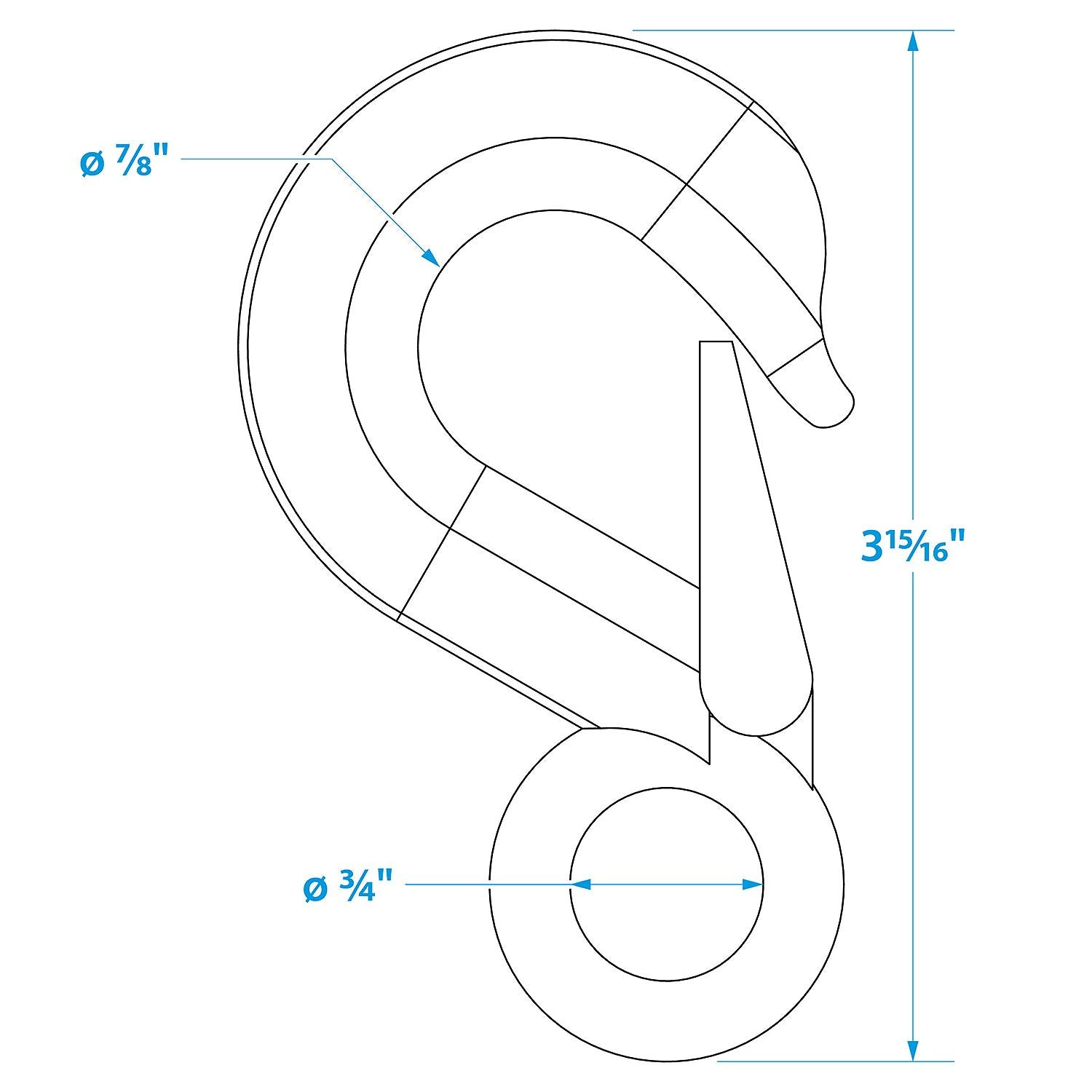 Heavy Duty Winch Hook, 5/8in x 3-7/8in