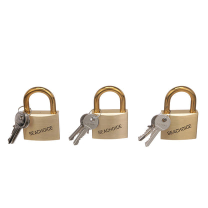 2in Keyed-Alike Solid Brass Padlocks, 3 Per Card