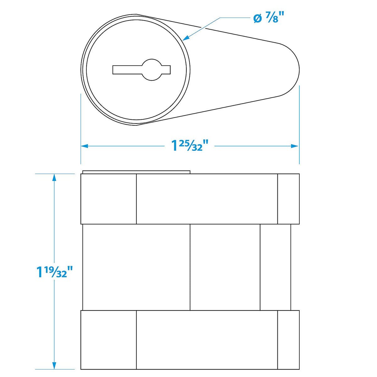 Solid Brass Trailer Hitch Lock, 1/4in Pin Diameter