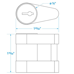 Solid Brass Trailer Hitch Lock, 1/4in Pin Diameter