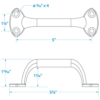Chrome Plated Zinc Transom Handle, 6in