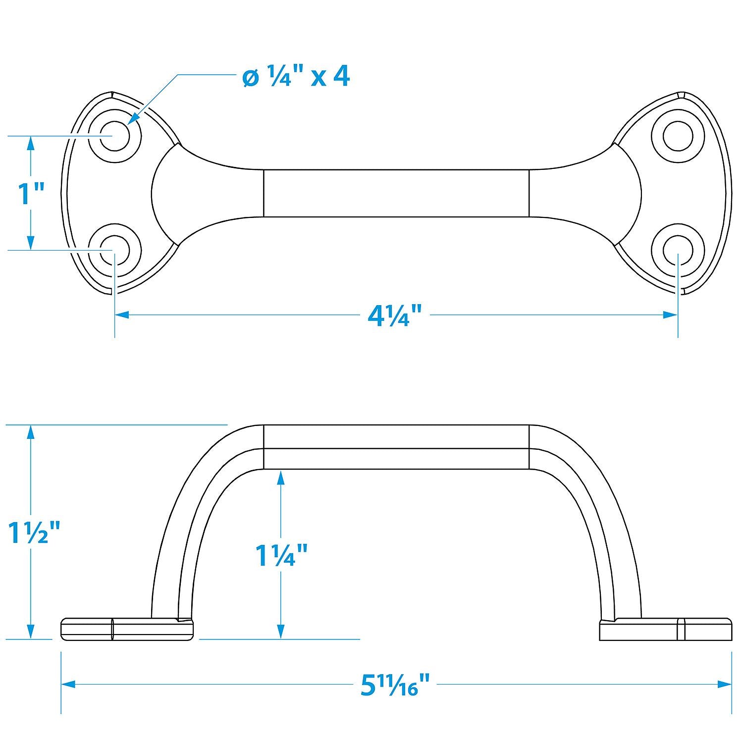 Chrome Plated Brass Transom Handle, 6in