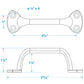 Chrome Plated Brass Transom Handle, 6in