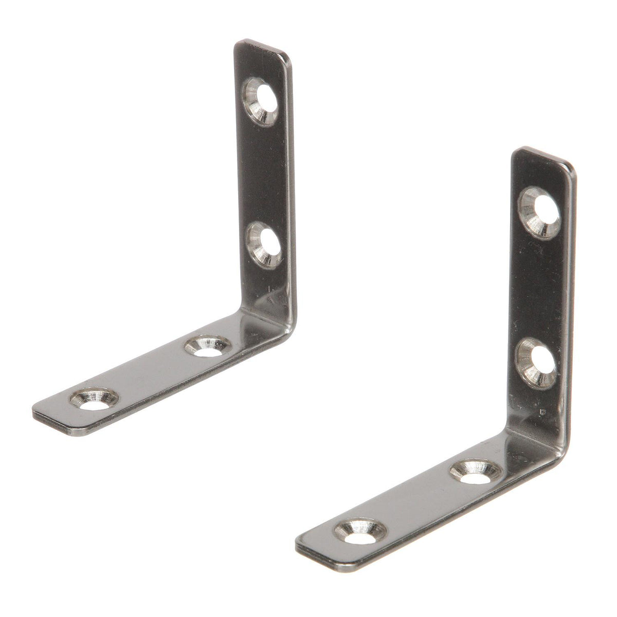 Stainless Steel 90º Angle Brackets, 2-3/8in x 1/2in, 2/PK
